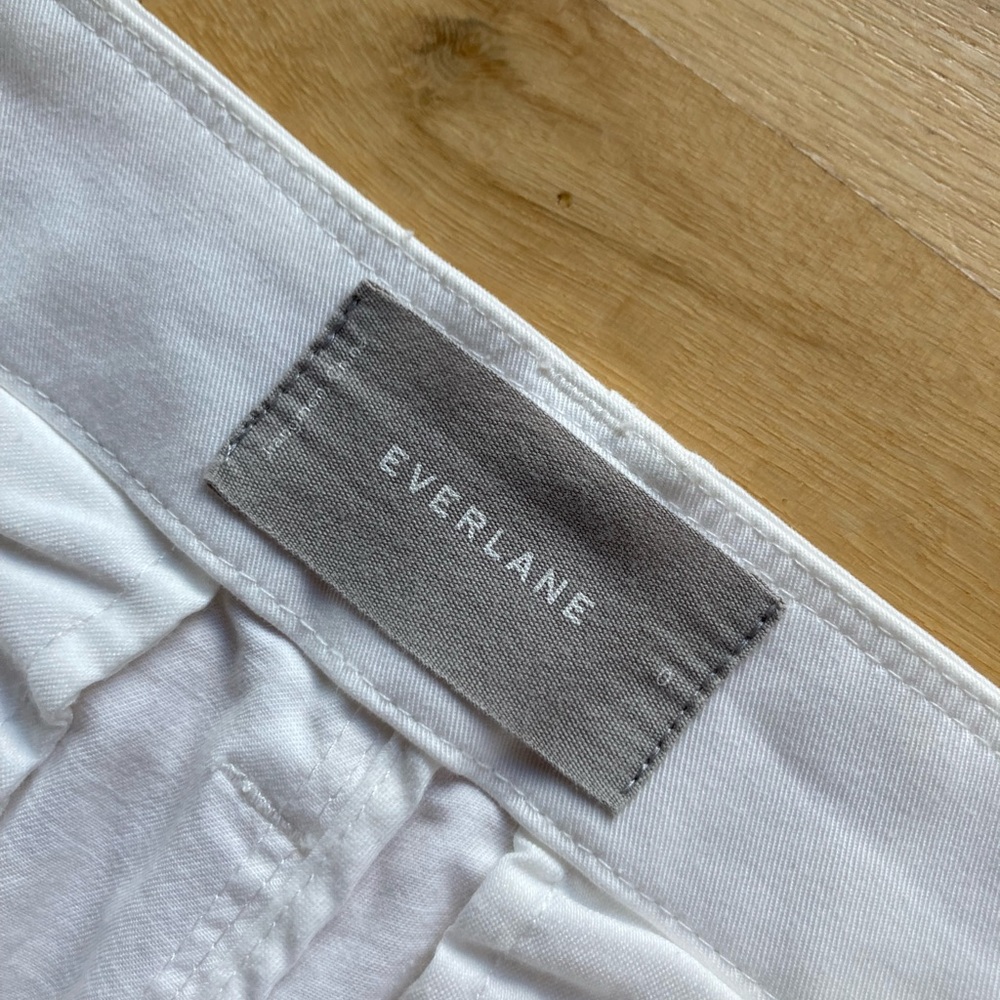 Everlane Relaxed High Waist Chino Sz 0 EUC White Button Fly Stretch Straight - Picture 8 of 16